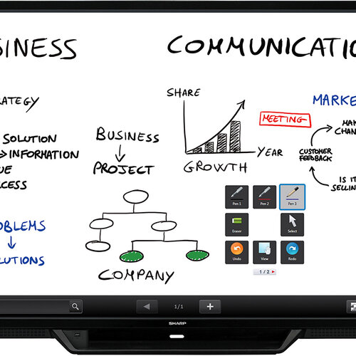 whiteboard ansicht von interaktive displays